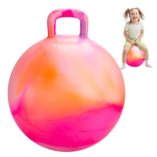 INPODAK Hopper Ball with handle offers secure grip for safe indoor and outdoor play.