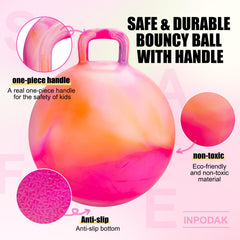 INPODAK hopper ball's bright colors boost visibility and engagement.