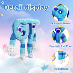 INROAN Brainrot 67 plush blue 10-inch cuddle-size companion for desks.