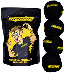 Insane footbag 4-pack main view showing four bags and vibrant design for versatile play