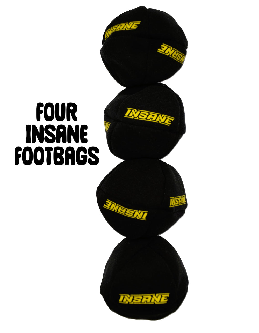 Insane footbag 8-panel synthetic suede exterior emphasizes durable construction for practice sessions