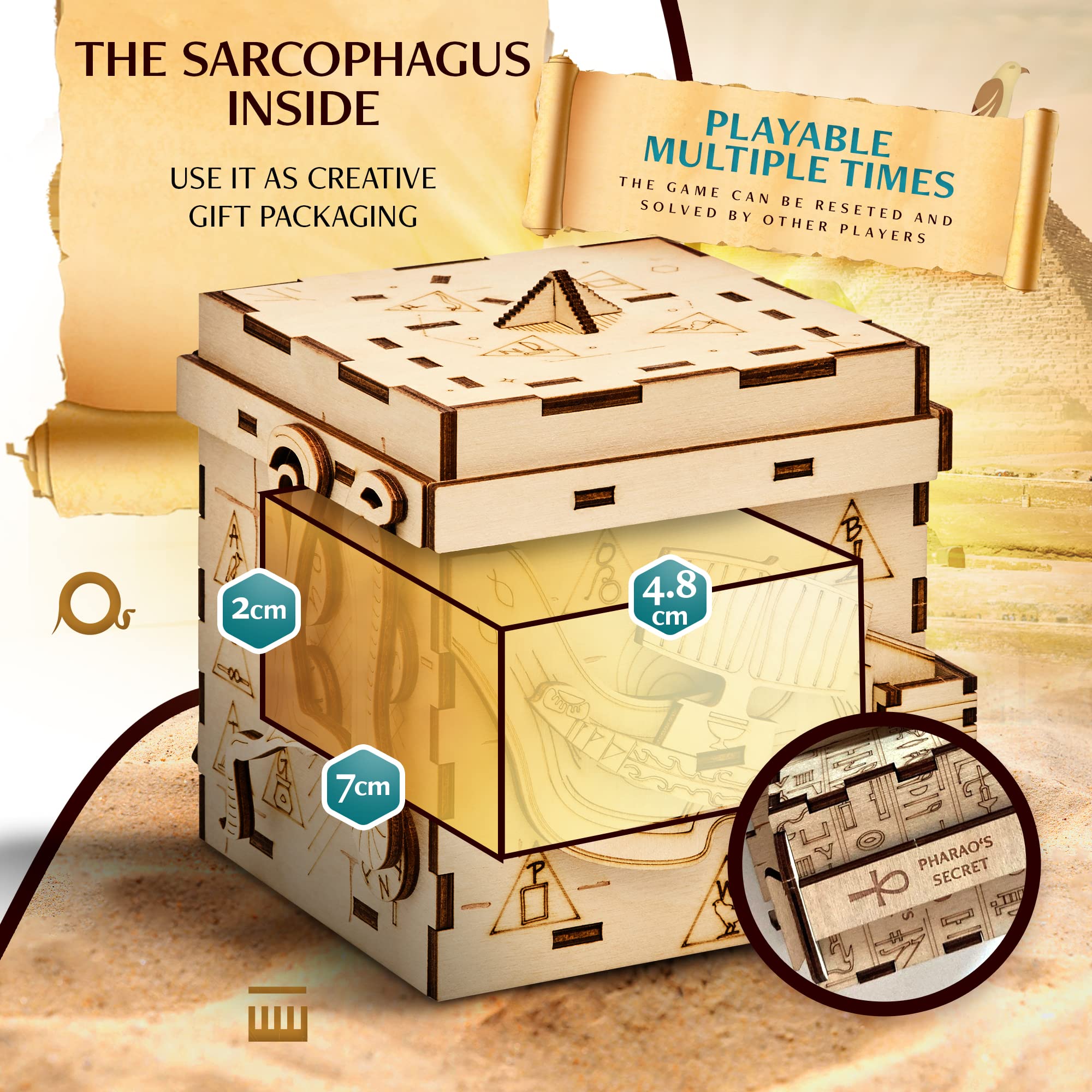 INSCAPE Pharaoh's Secret Puzzle Box treasure reveal after solving the puzzles
