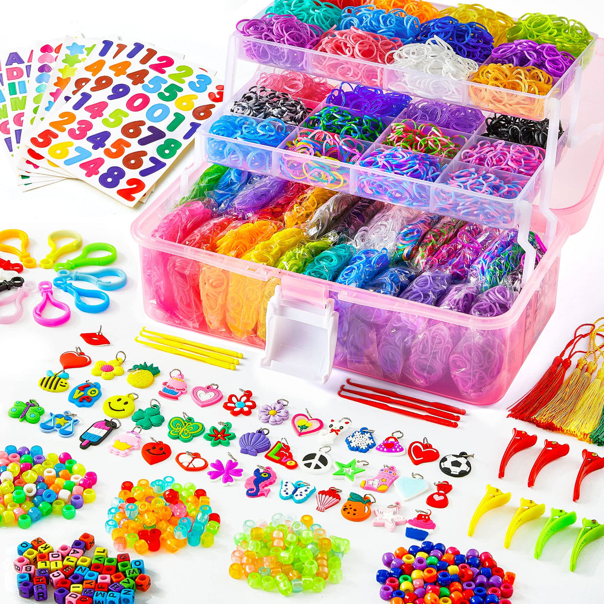 INSCRAFT 17500+ rubber bands set for versatile bracelet making and durable play