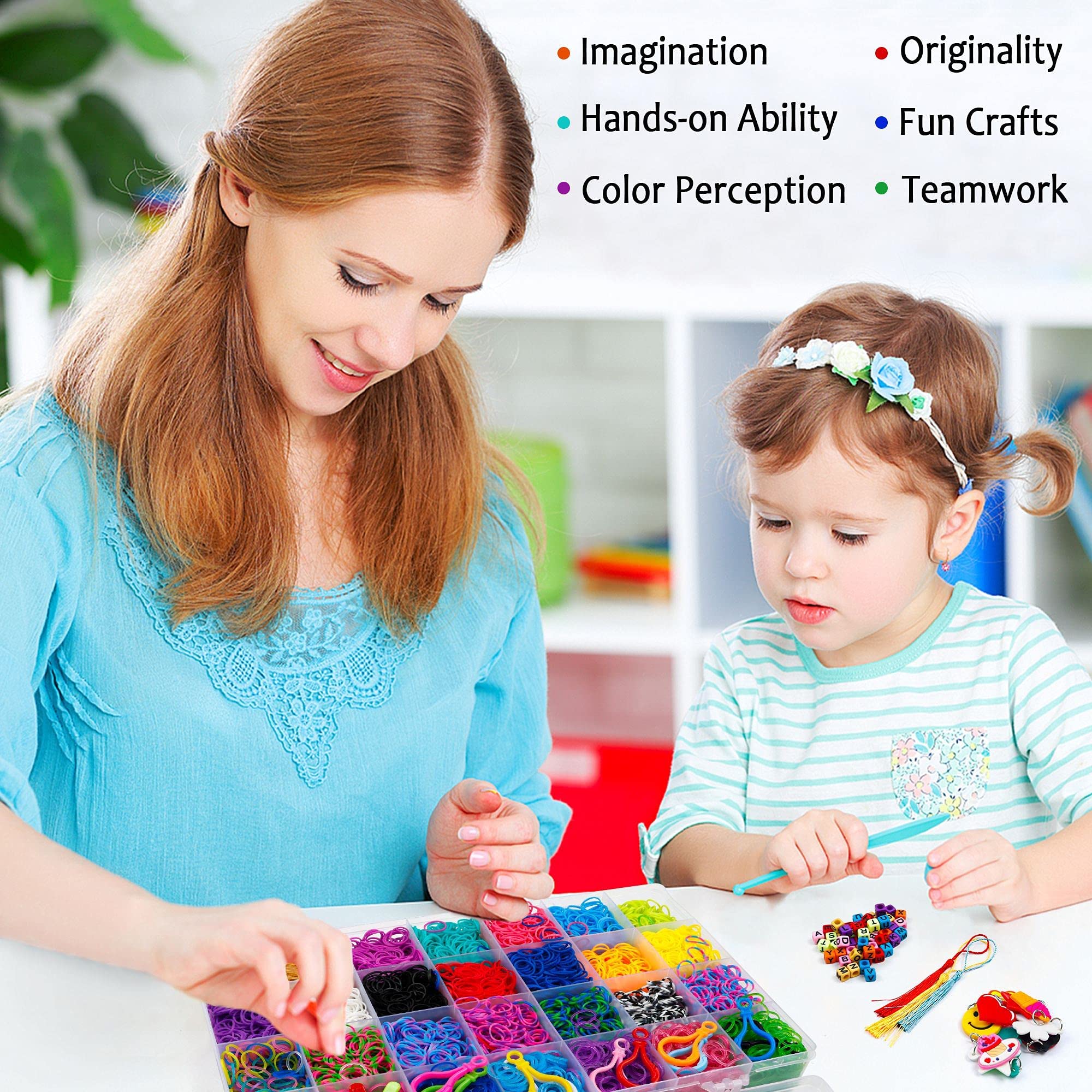INSCRAFT color assortment highlights 28 colors for vibrant loom designs.