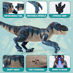 INSFUN dinosaur back sensors trigger lifelike responses during games.