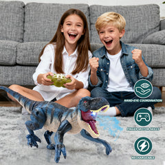 INSFUN dinosaur RC mist spray adds sensory excitement during play.