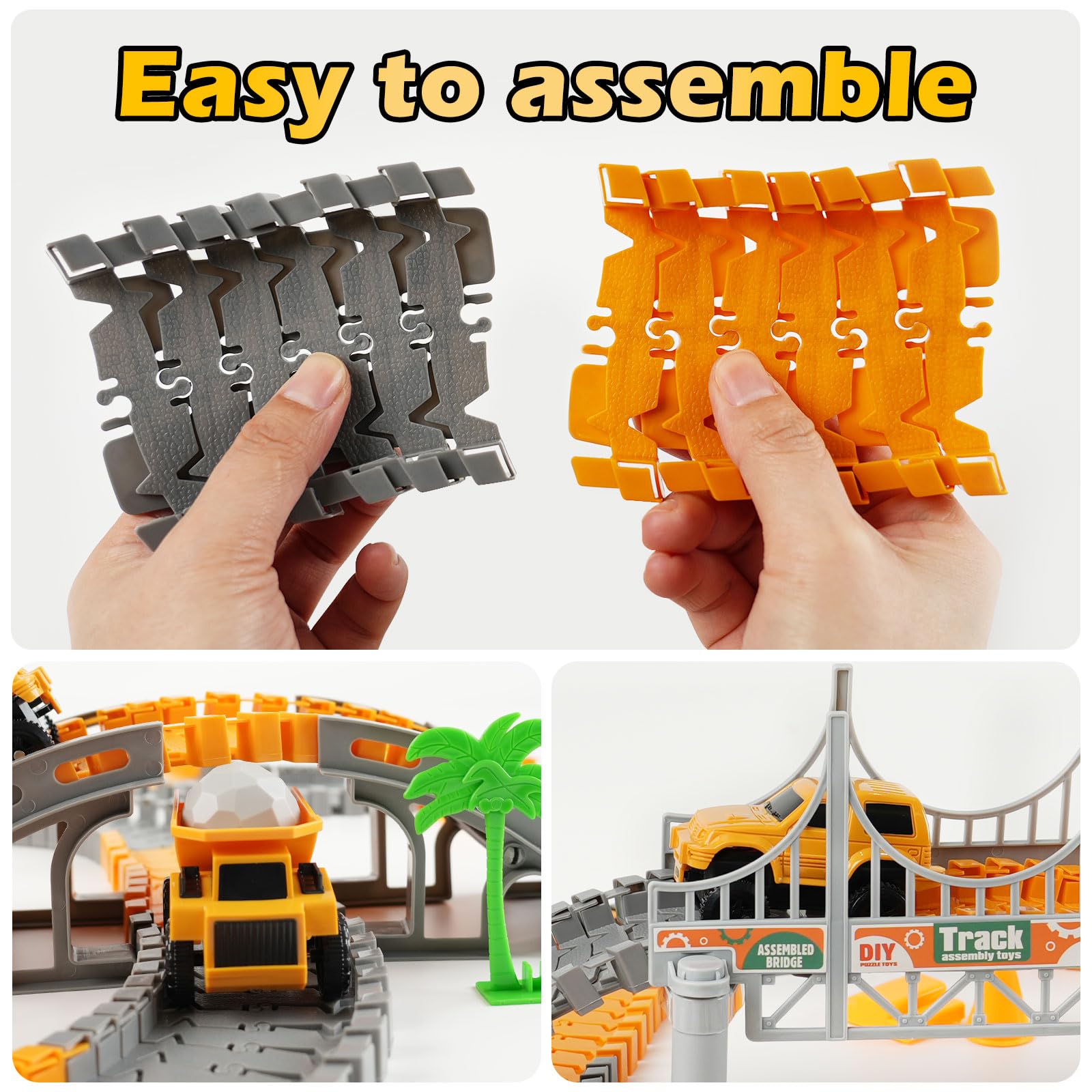 INSFUN track assembly: easy connections spark problem solving during play.