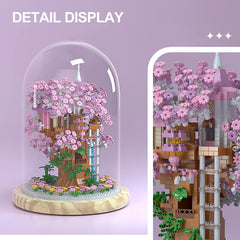 Insgen Cherry Blossom Bonsai wooden base providing sturdy, stable display