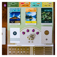 Inside Up Games Earth player-board with color-synced actions for synergy.