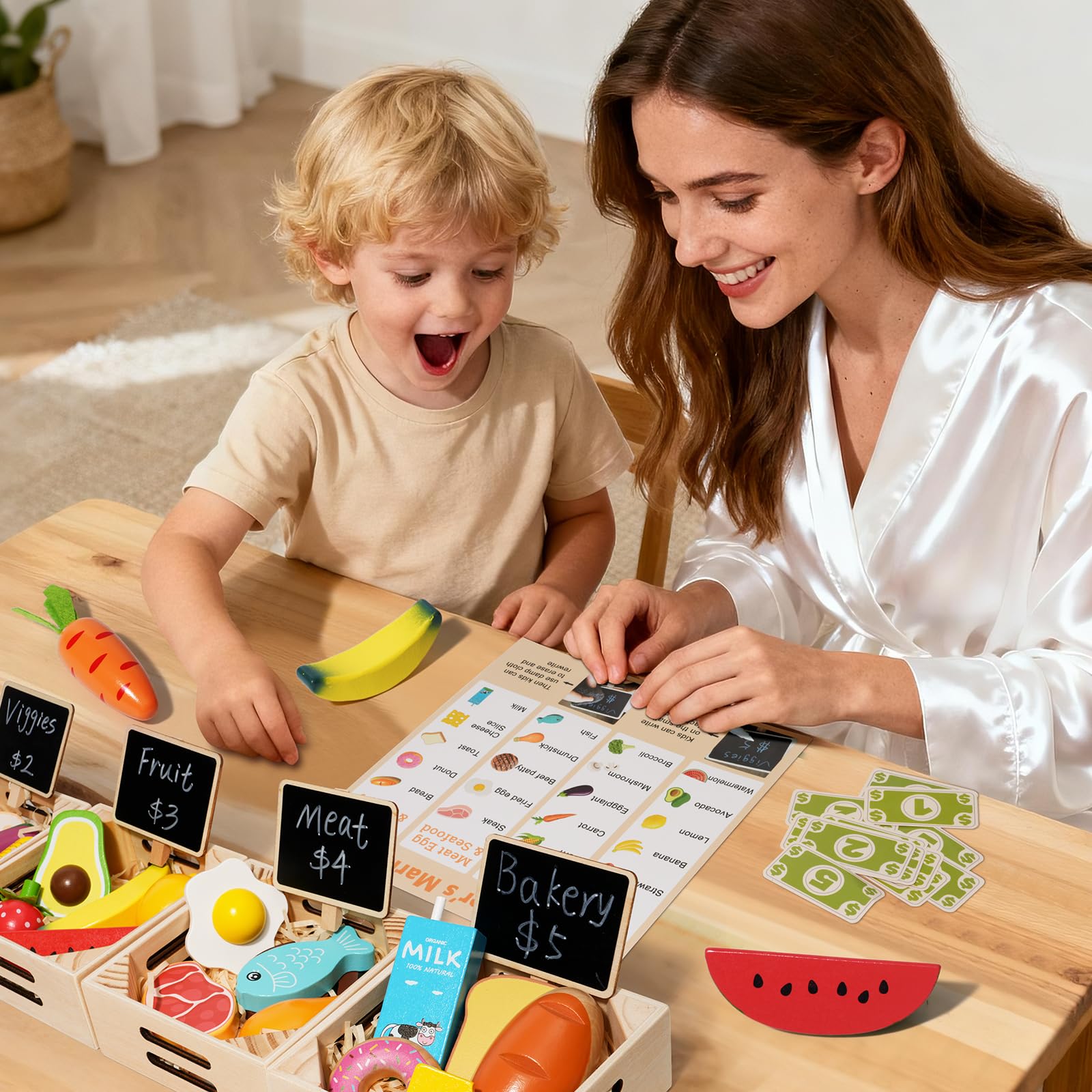 Inslat imaginative play kitchen scene encouraging role-play and storytelling