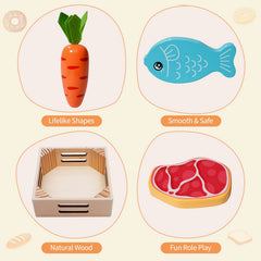 Inslat menu card for guided pretend meals and item naming
