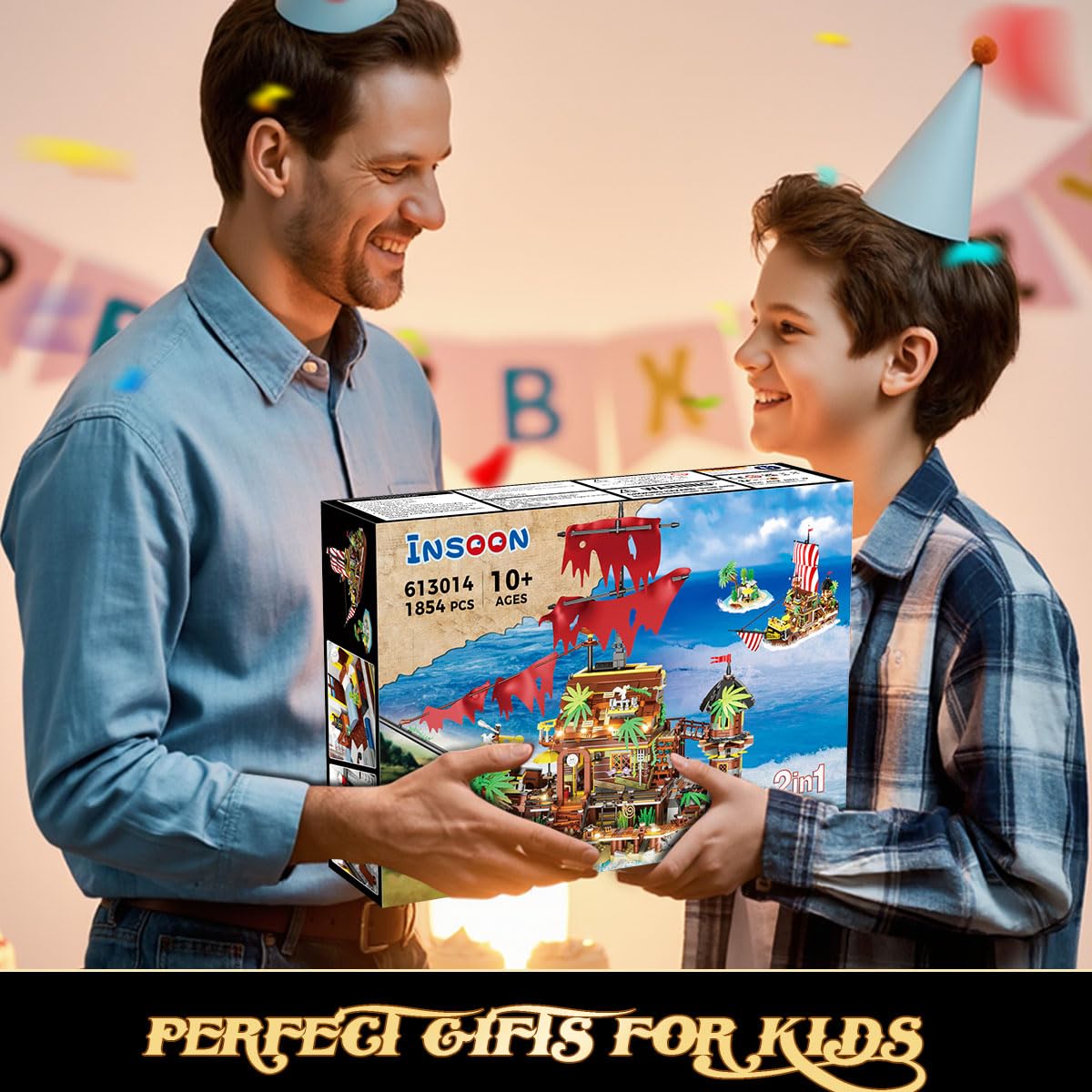 INSOON flag and decorative elements add authenticity during playtime and display.