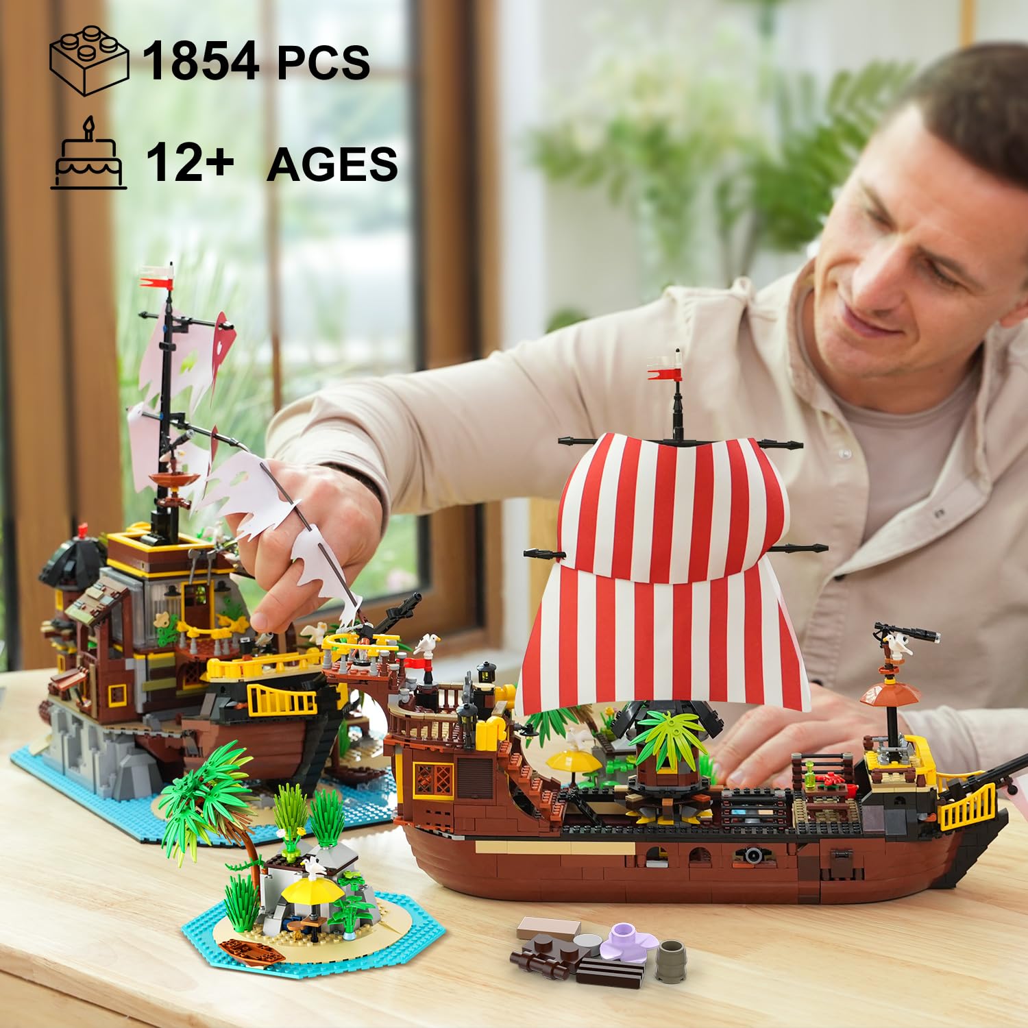 INSOON pirate ship masts provide lookout points to spark storytelling adventures.