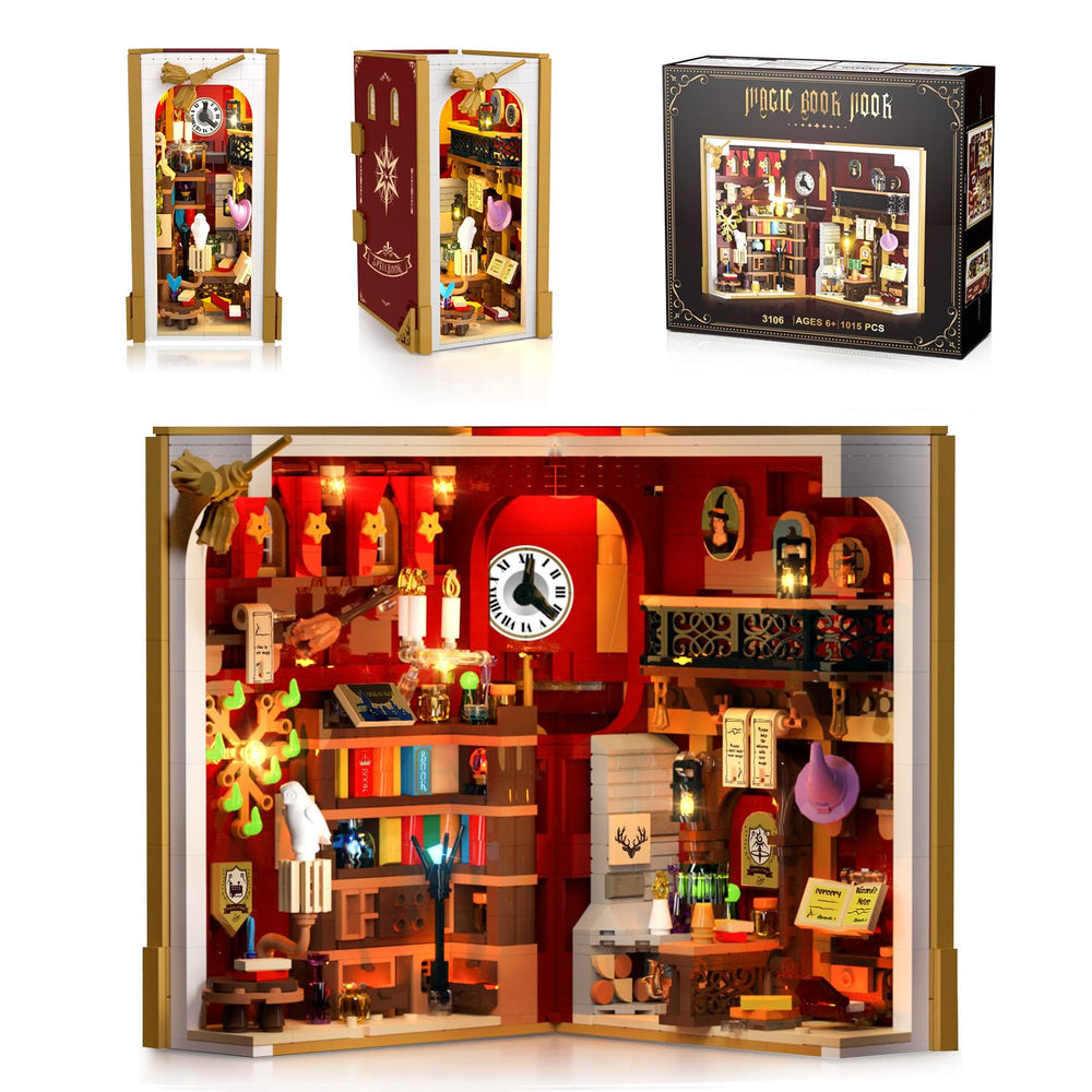 INSOON Magic Booknook LED light enhances shelf ambiance.