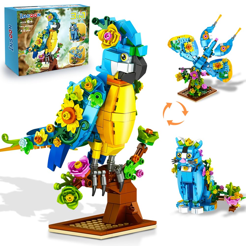 INSOON parrot with flowers—vibrant, imaginative play and color learning