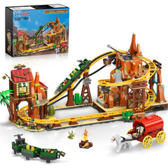 INSOON Western roller coaster build overview with desert town scene