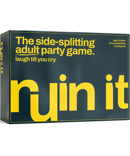 Inspiration Play Ruin It game top view box for instant party vibes.