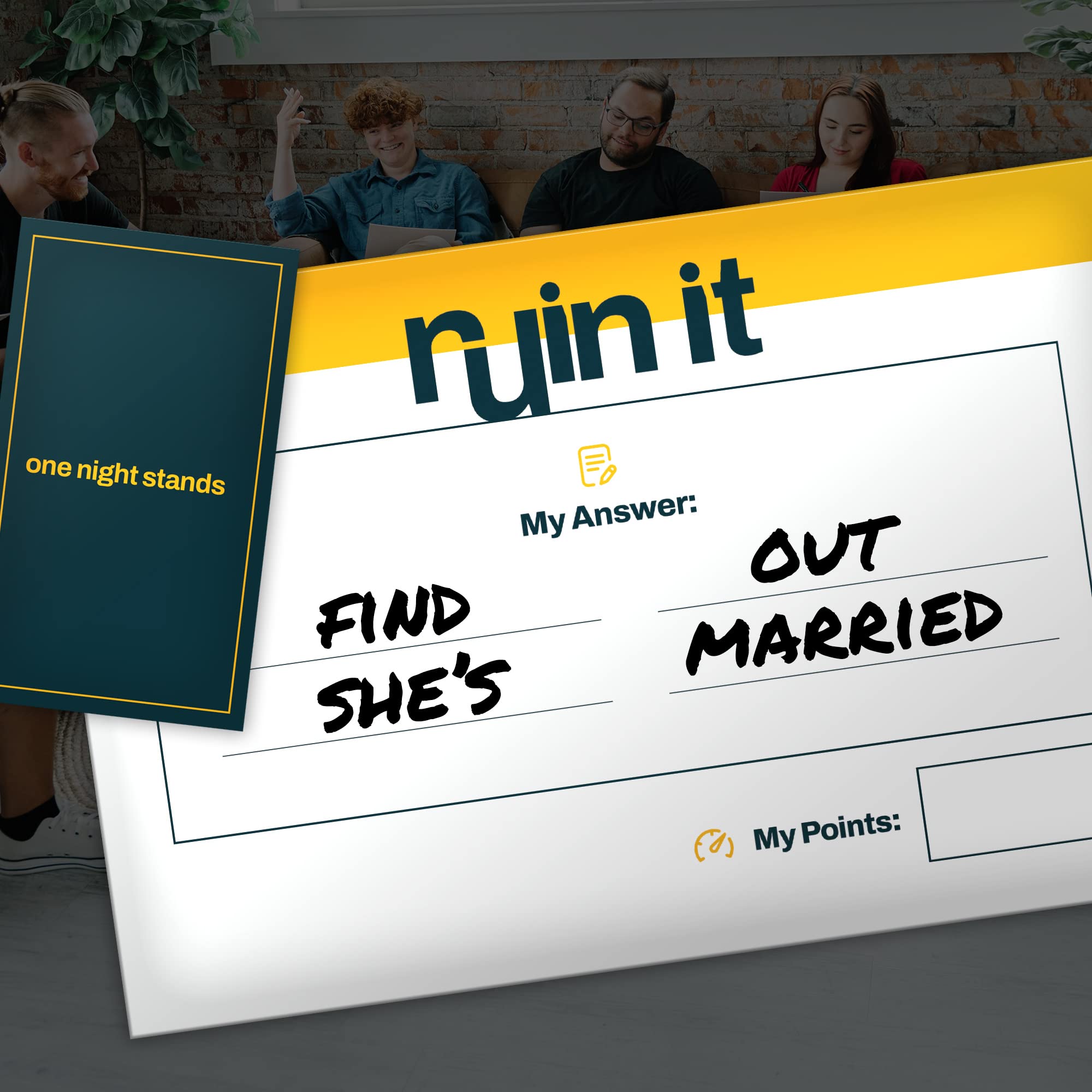 Inspiration Play Ruin It whiteboards for quick scoring.