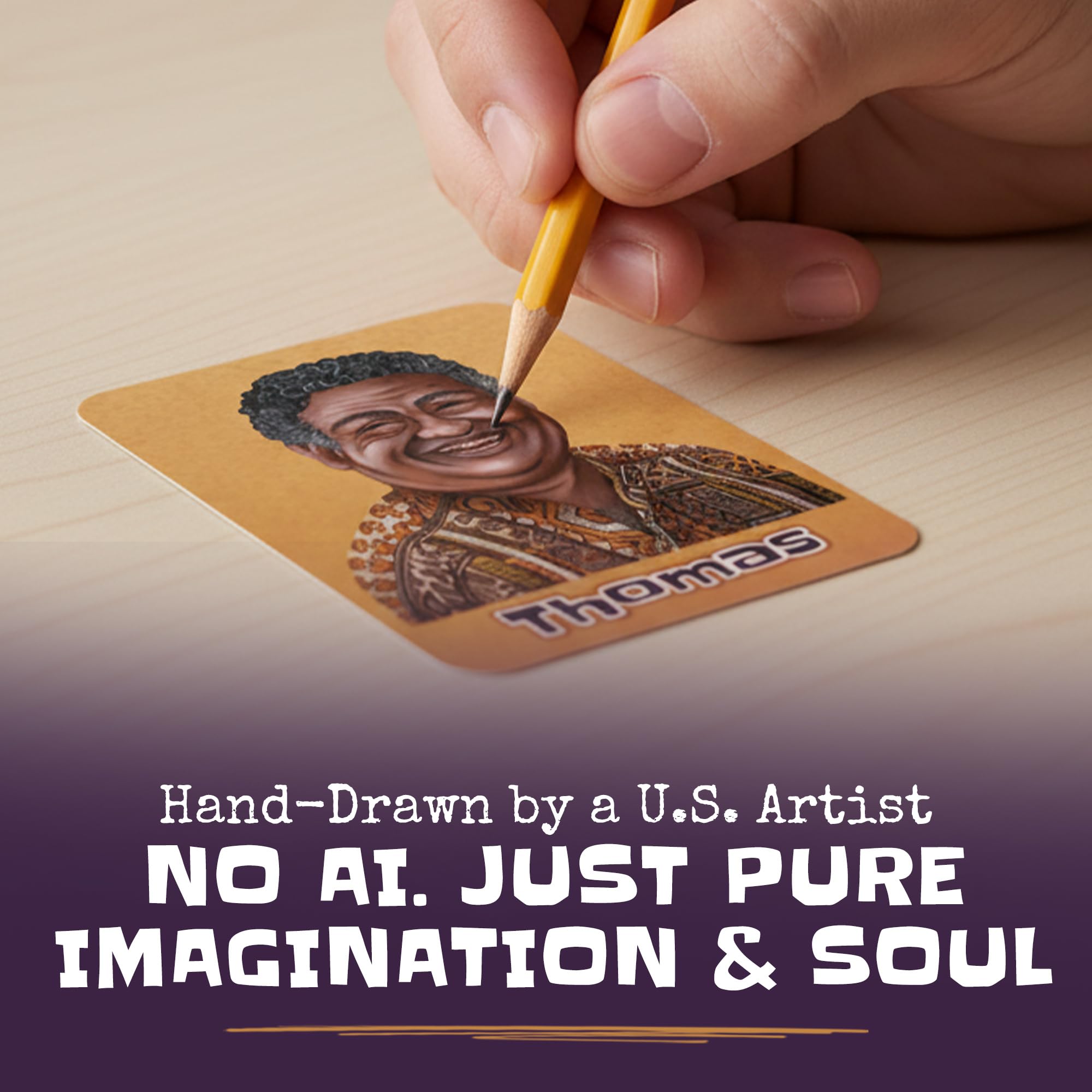 Inspiration Play Superficial mystery person card, center of suspenseful guessing during play.