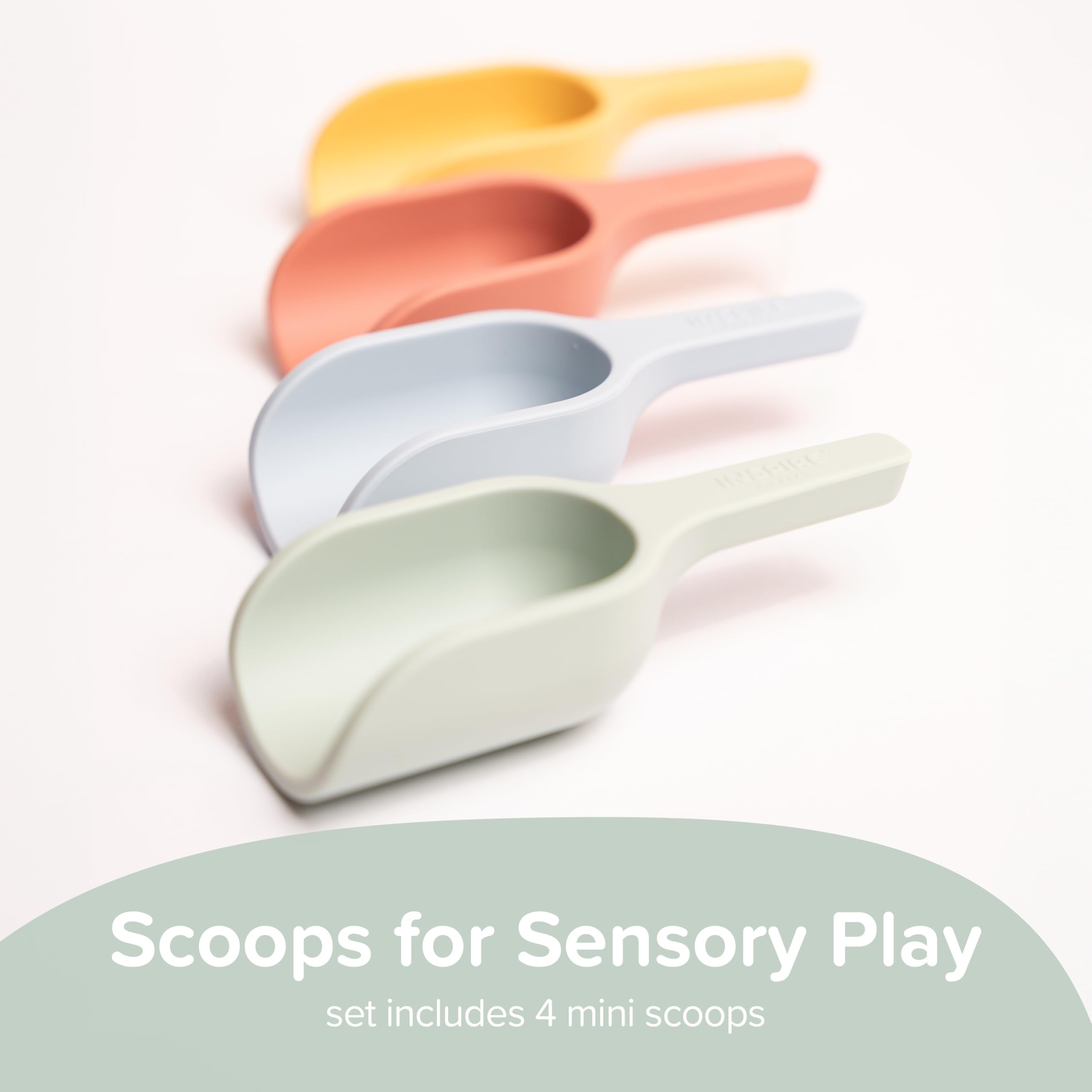 Inspire My Play stackable BPA-free scoops save space after messy activities