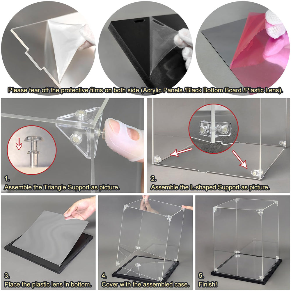 Instnovny acrylic display case side view illustrating sturdy construction