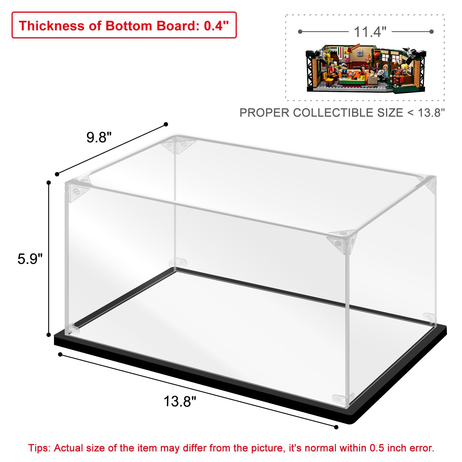 Instnovny acrylic display case top view highlighting clean presentation