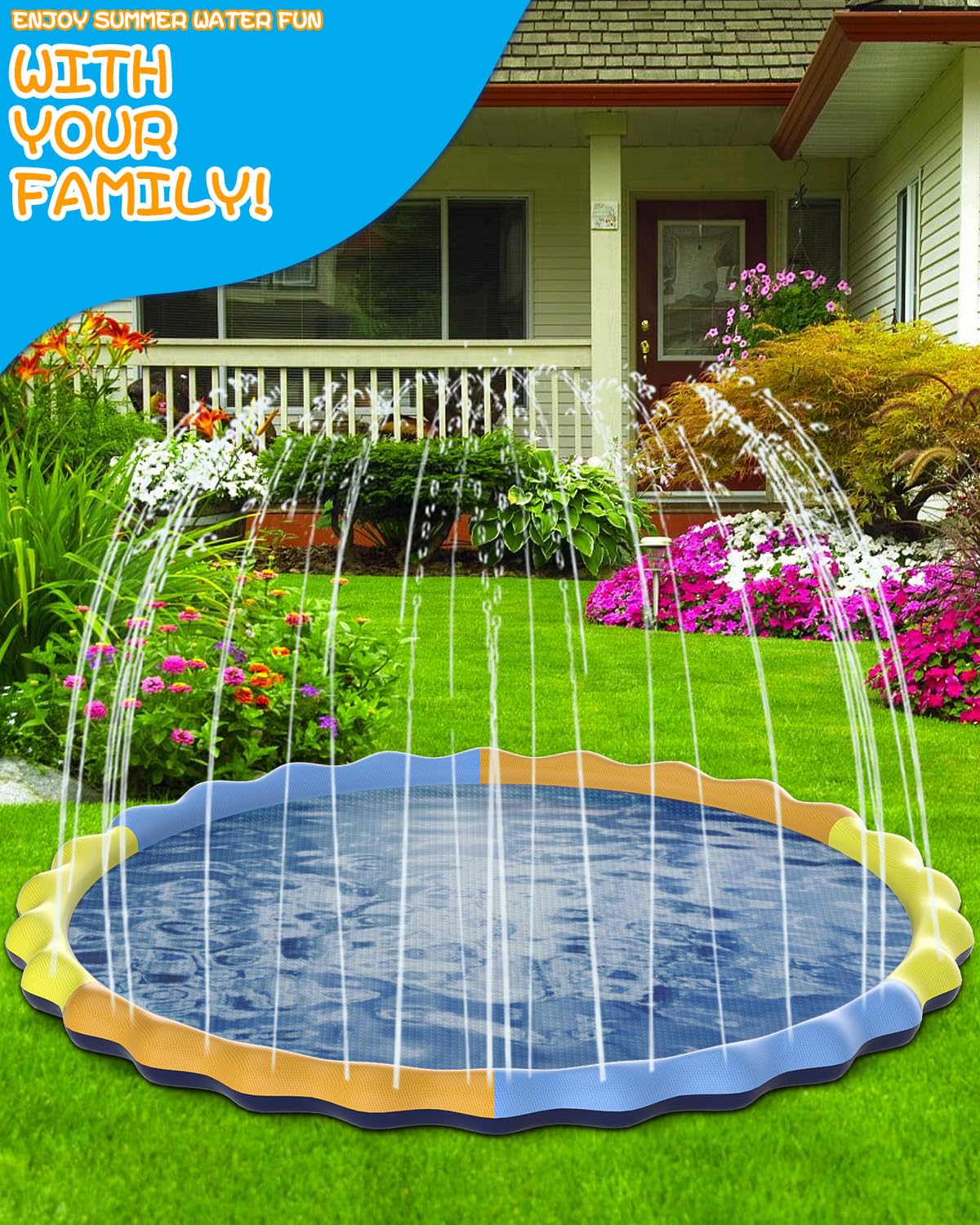 Instraella backyard splash pad provides a refreshing outdoor experience on hot days
