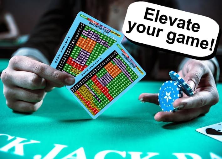Instructional Services player consulting blackjack card at casino