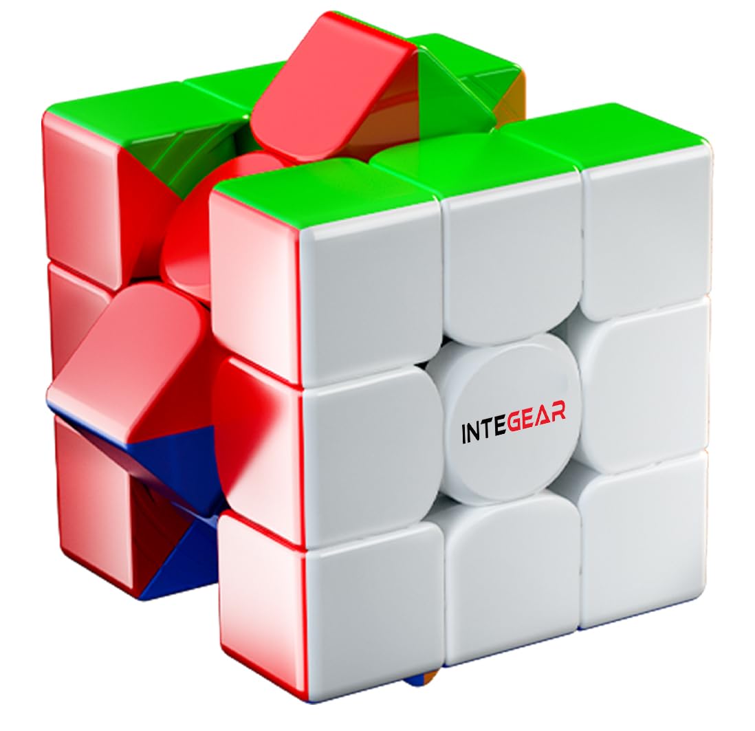 INTEGEAR full-size 56mm magnetic speed cube with stickerless design for smooth turning