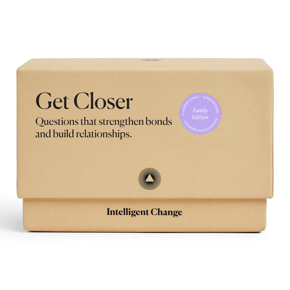 Intelligent Change Get Closer card deck on table prompts thoughtful family conversations