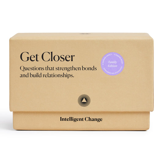 Intelligent Change Get Closer card deck on table prompts thoughtful family conversations
