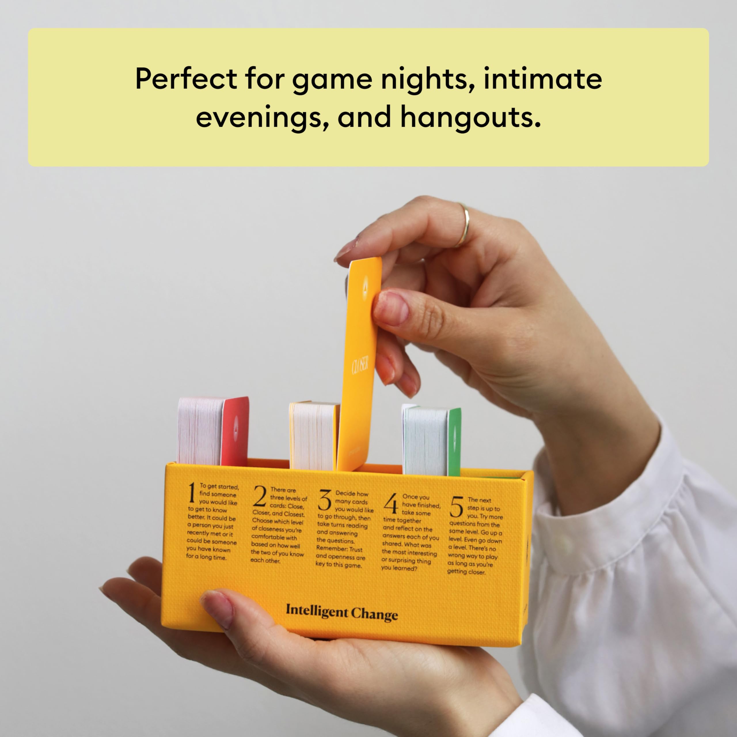 Intelligent Change Get Closer set shown during a cozy game night.