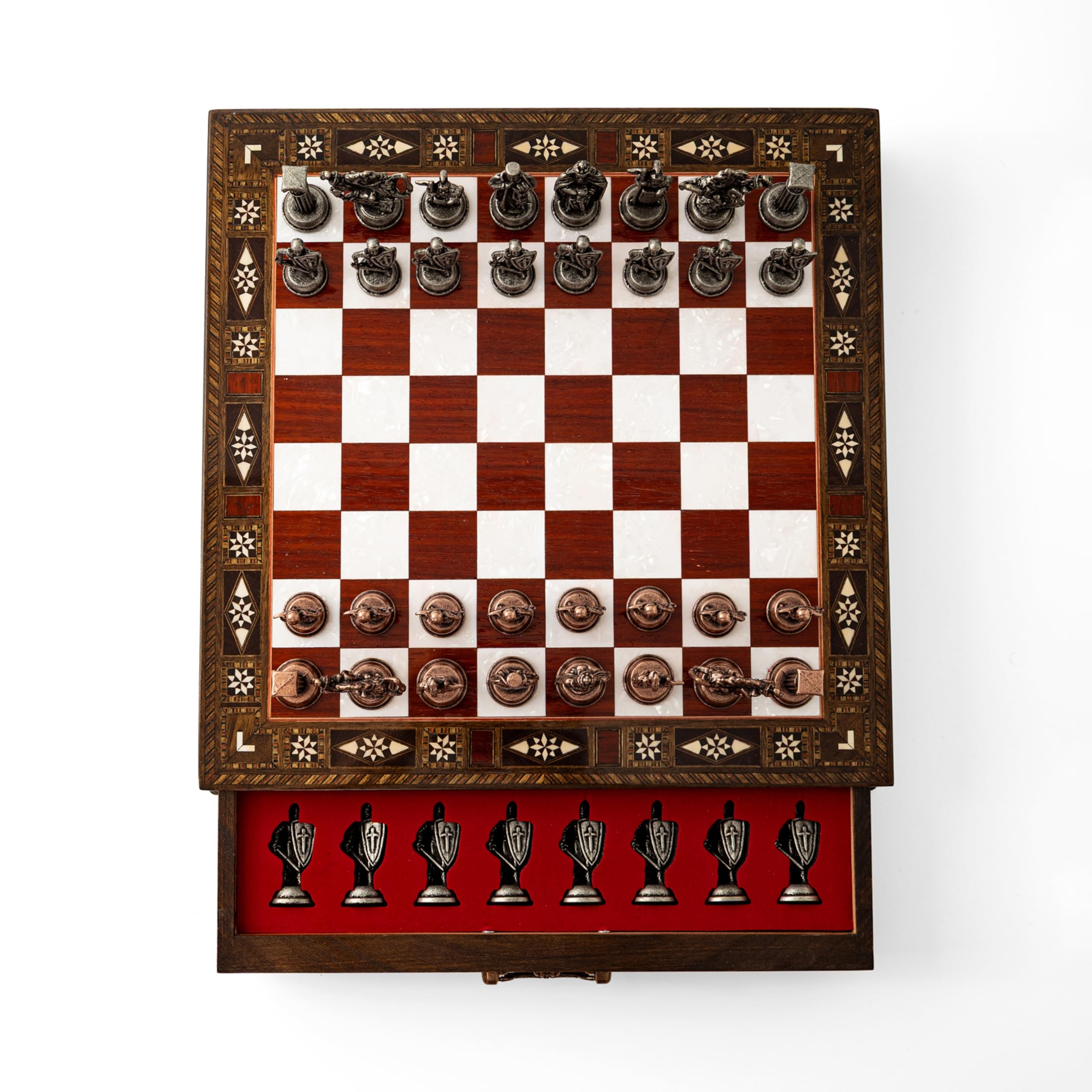INTERIART rose finish chess set elevates decor and hobby
