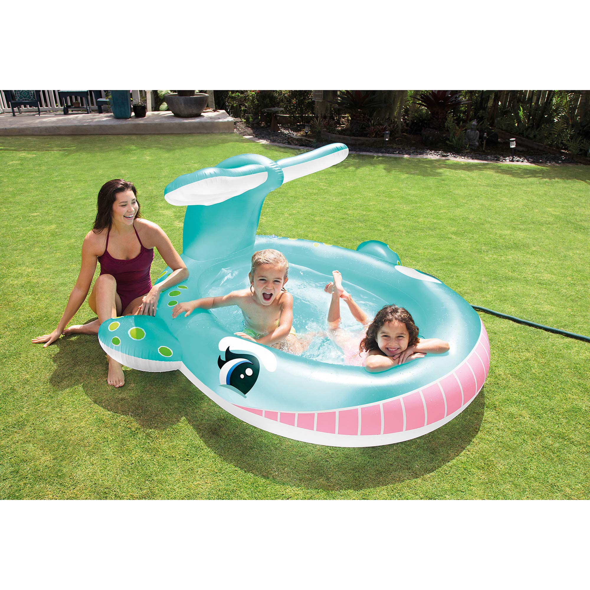 Intex 57440EP holds about 53 gallons for extended play.