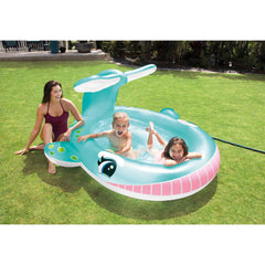 Intex 57440EP holds about 53 gallons for extended play.