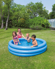 Intex Crystal Blue inflatable pool water scene, great for toddlers' safe backyard splashes.