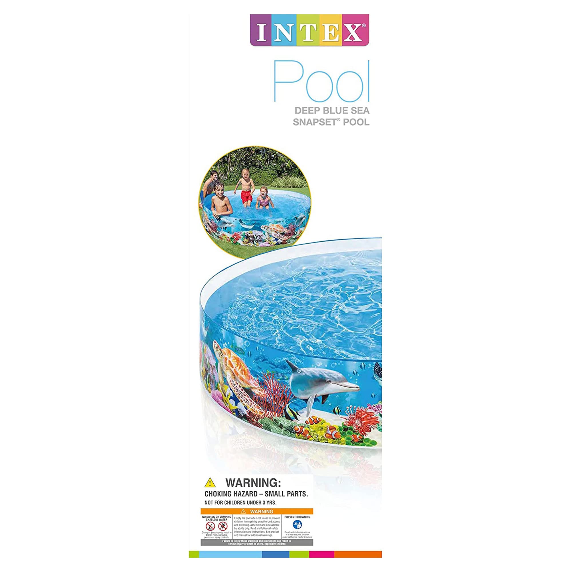 Intex Deep Sea Blue pool accommodates 4 to 7 kids and friends.