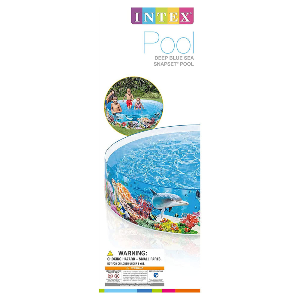 Intex Deep Sea Blue pool accommodates 4 to 7 kids and friends.