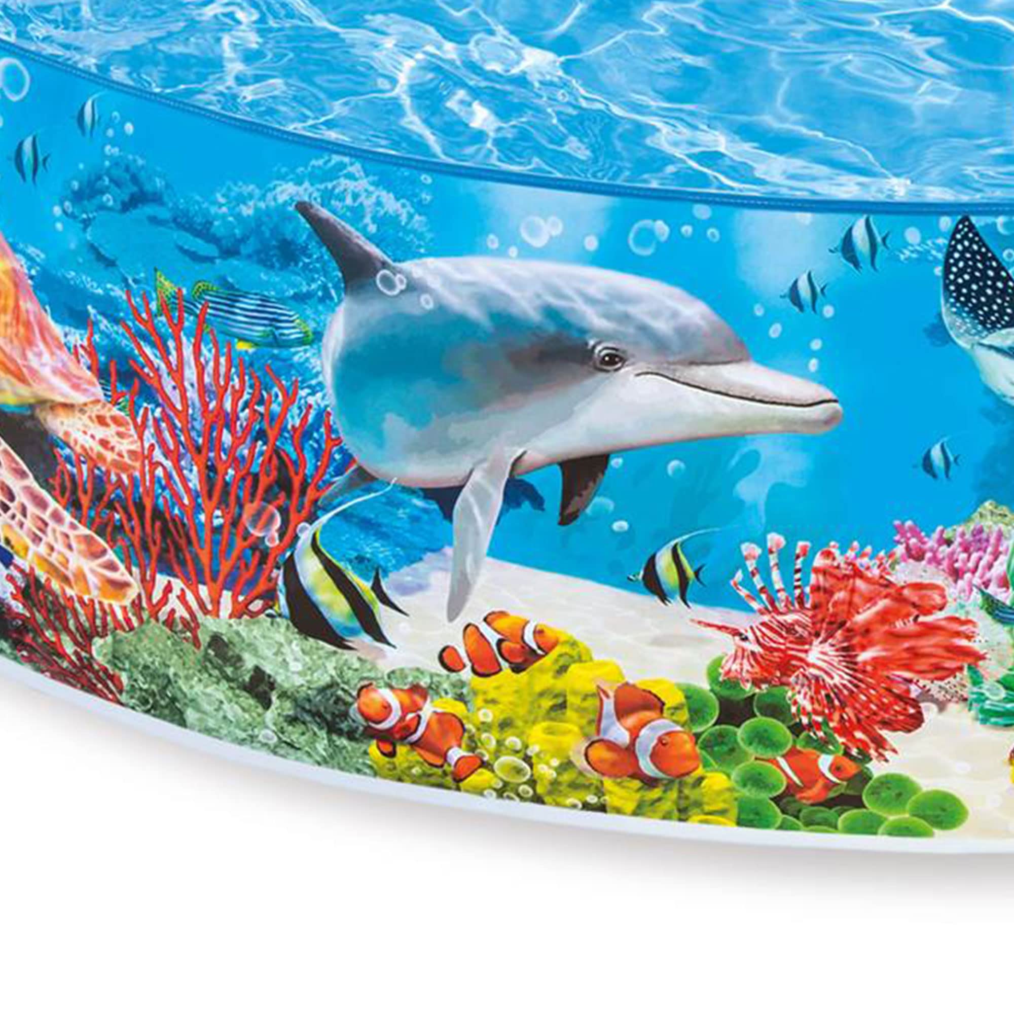 Intex Deep Sea Blue pool durable plastic for seasons of use.