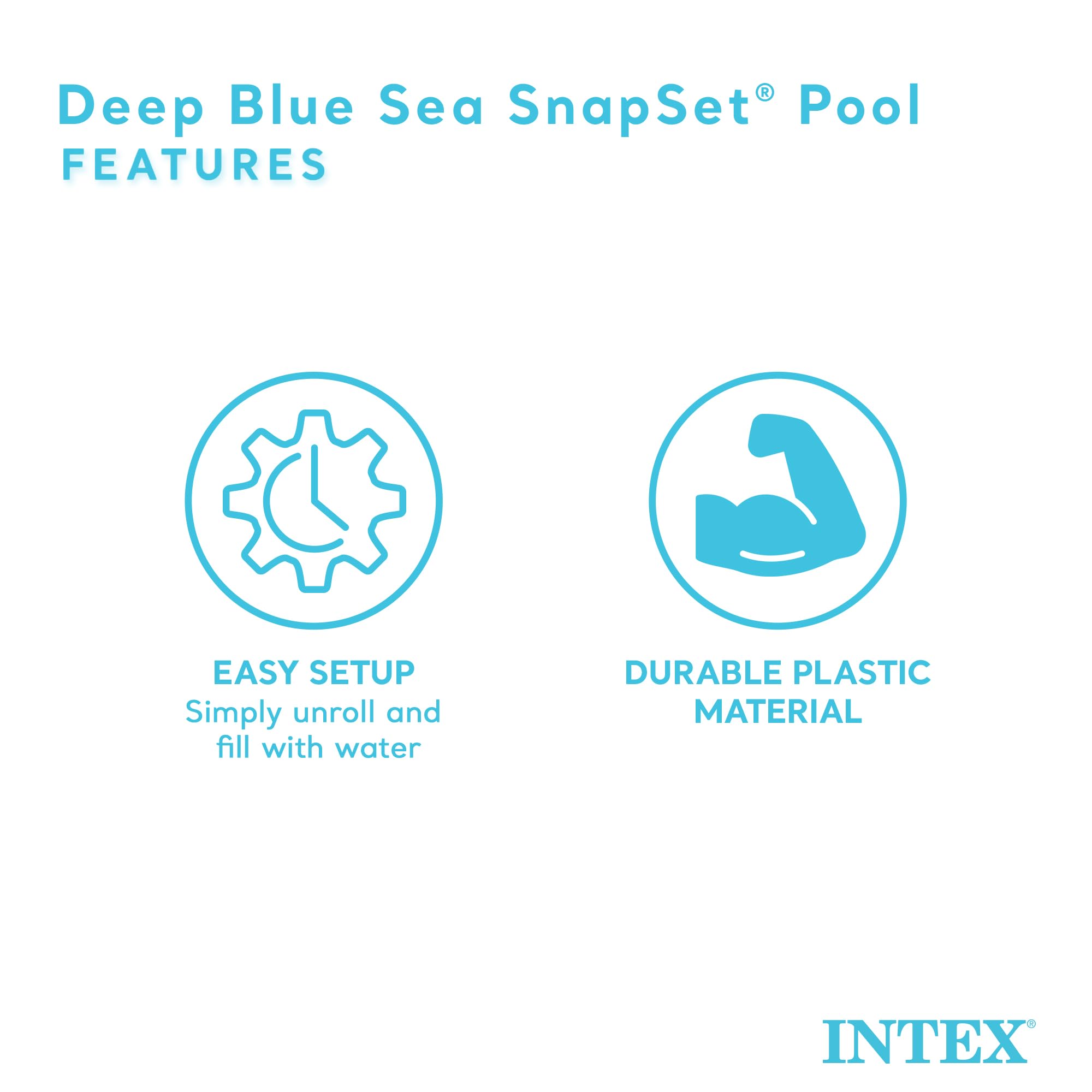 Intex Deep Sea Blue pool kids playing together in water.