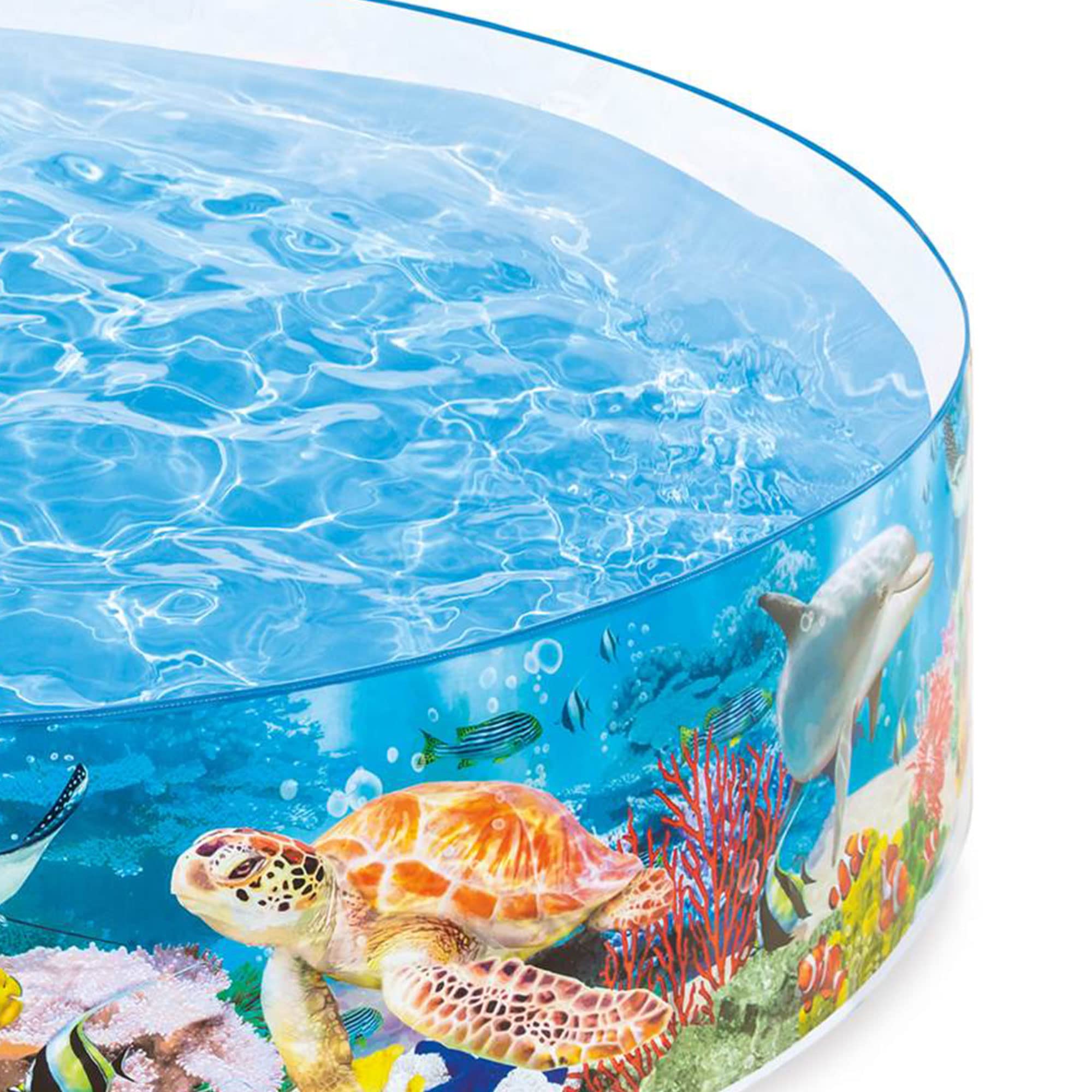Intex Deep Sea Blue pool requires no inflation for fast assembly.
