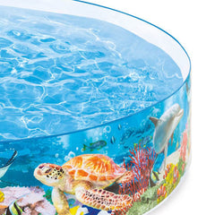 Intex Deep Sea Blue pool requires no inflation for fast assembly.