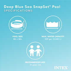 Intex Deep Sea Blue pool top edge showing quick snapset design for setup.