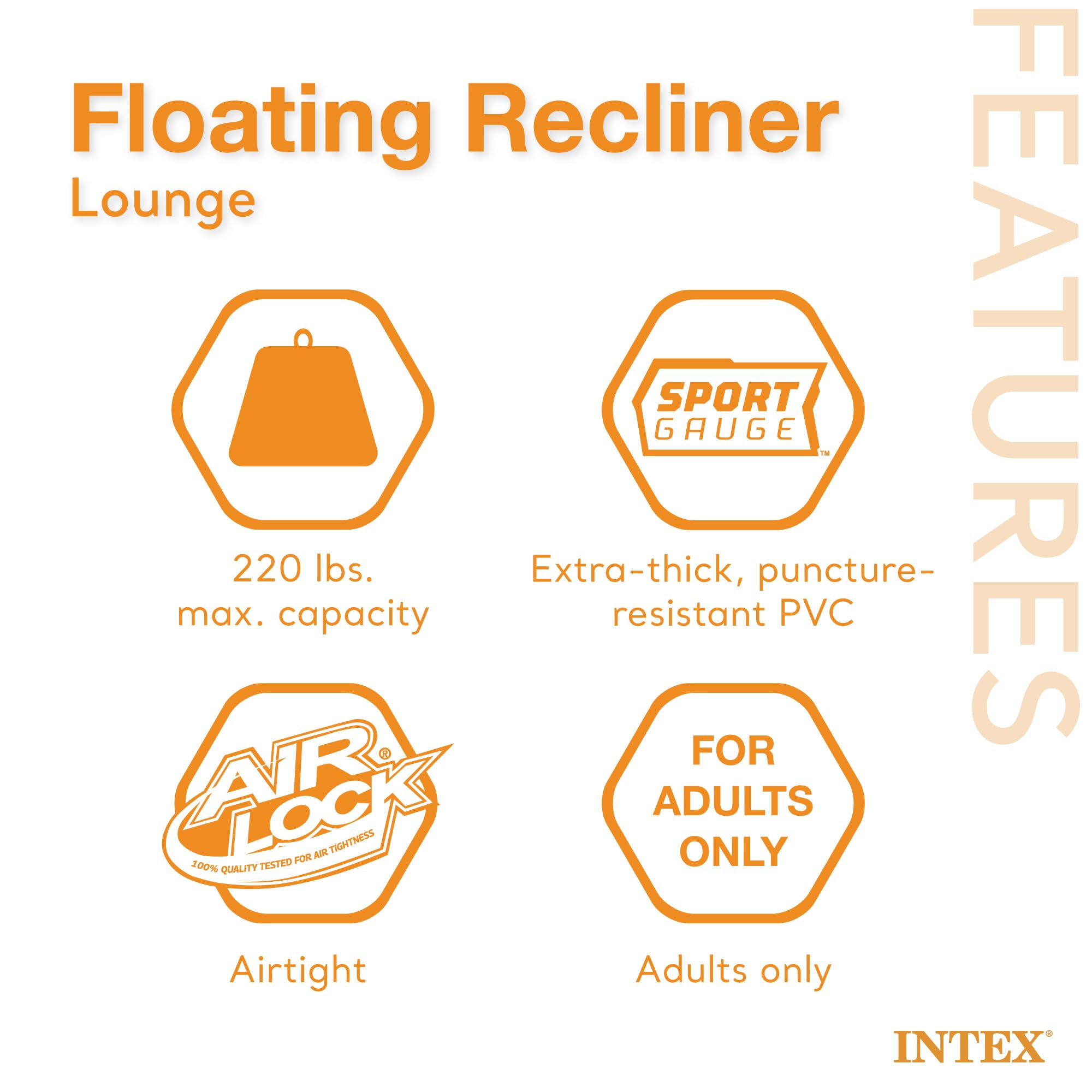Intex dual air chambers keep the chair inflated while on the water.