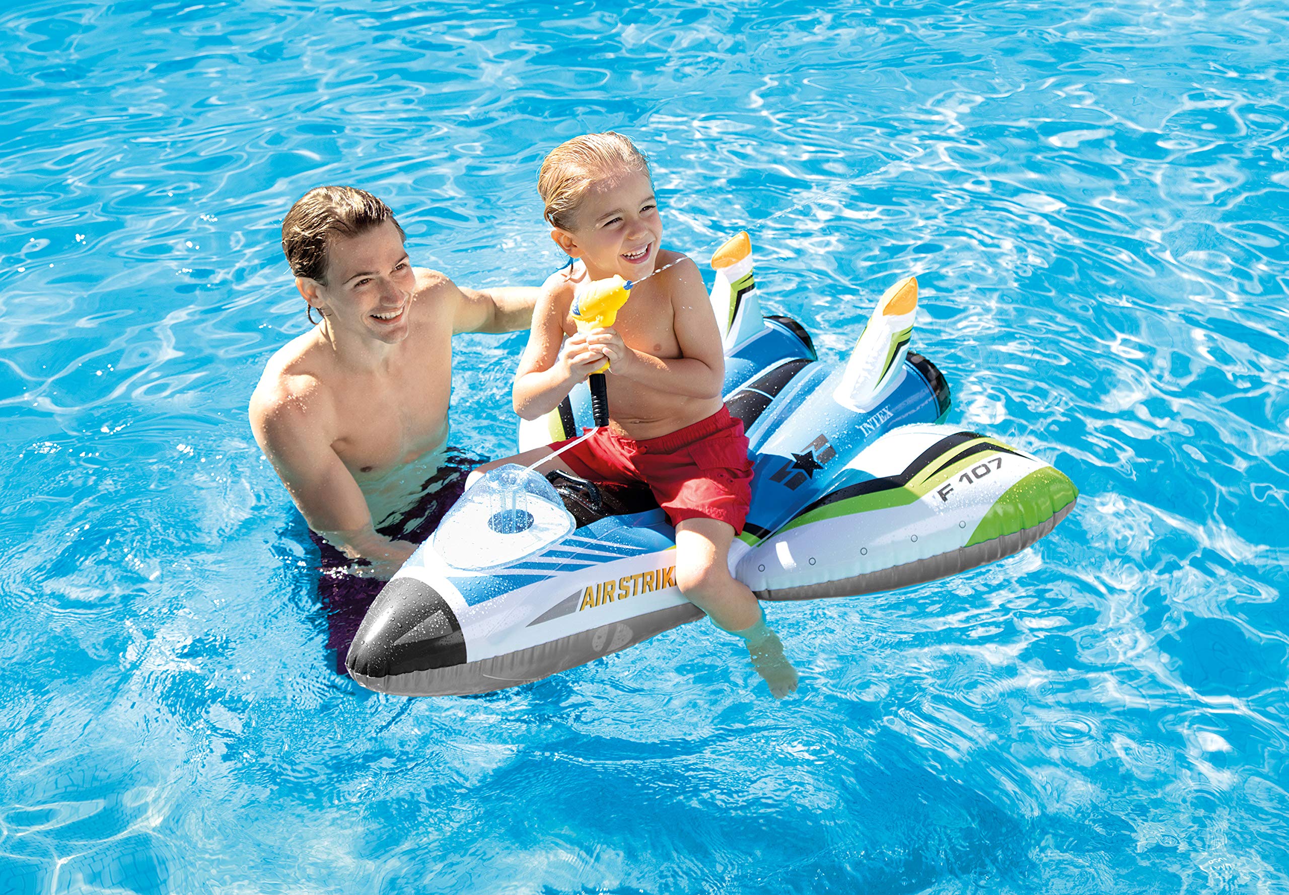 Intex easy deflate and store design for simple cleanup after swimming.