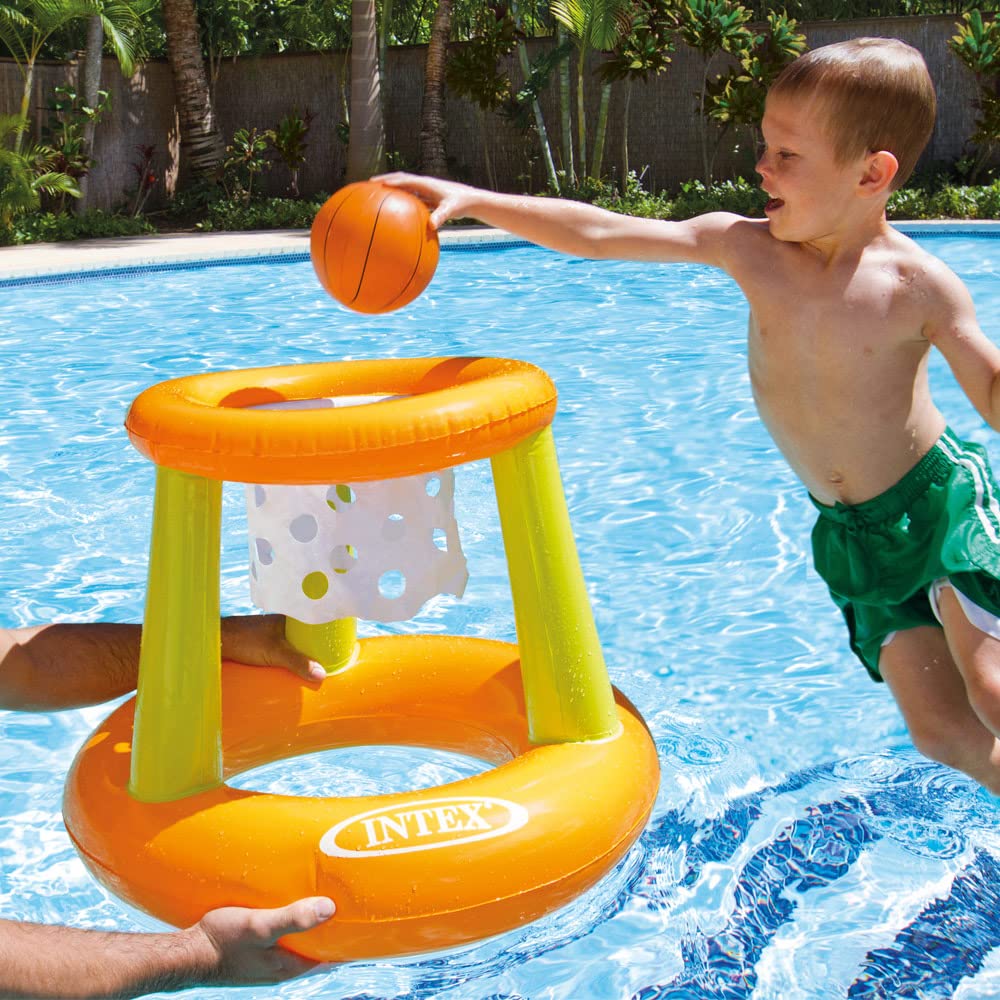 Intex floating hoops basketball game ball included for immediate play