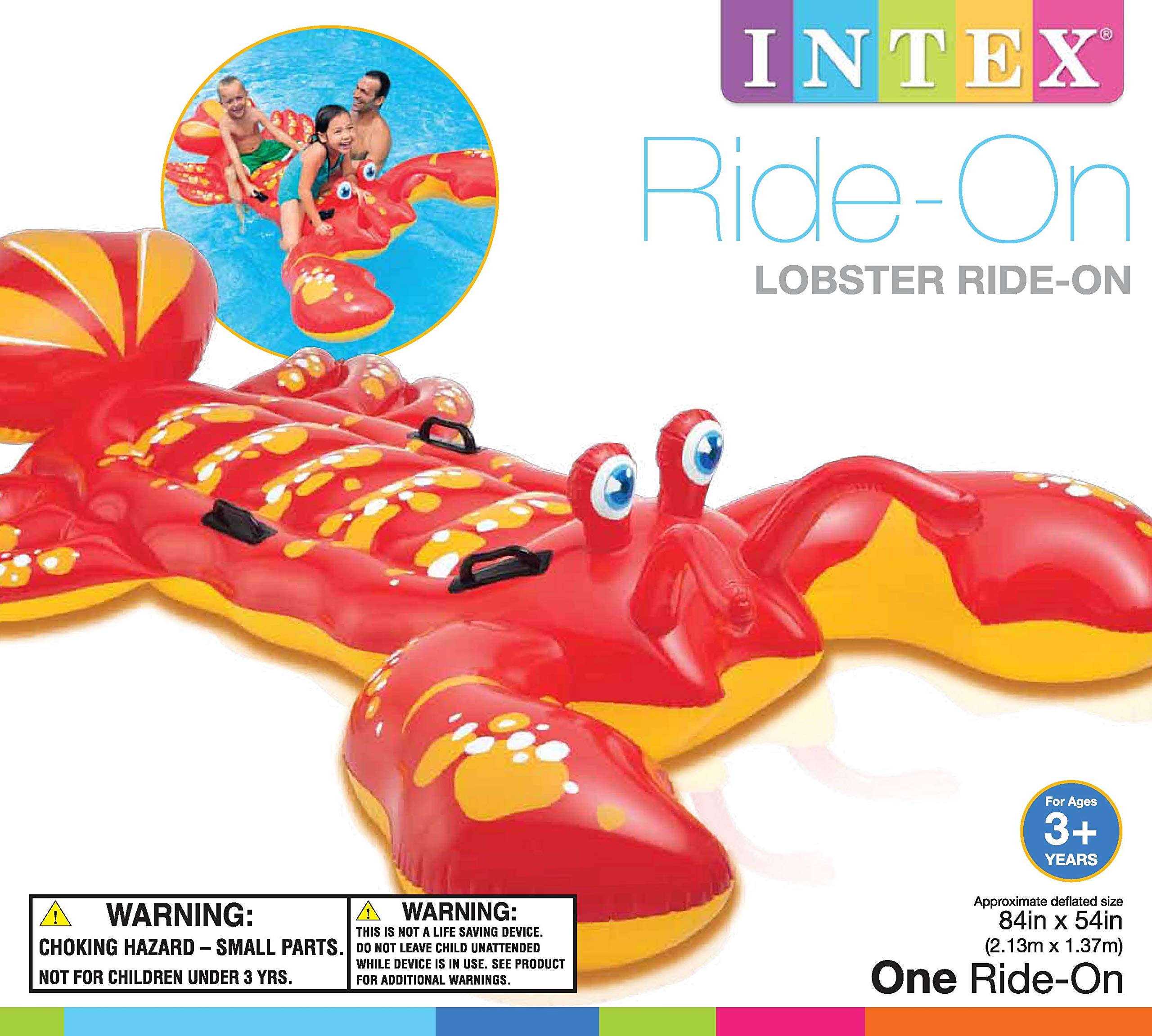 Supports up to 176 pounds for one or two kids on the lobster float.