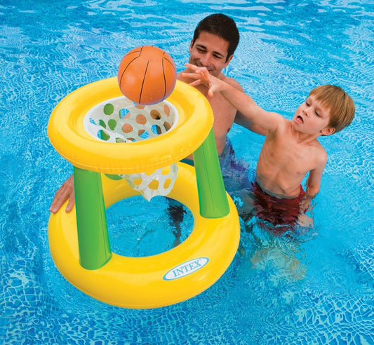 Intex inflatable basketball ready for pool play and quick, hassle-free setup.