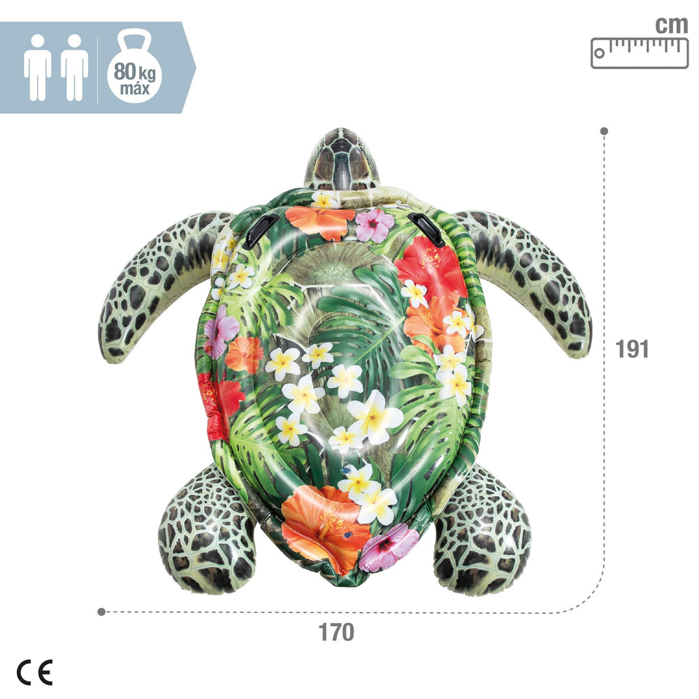 Intex turtle float with two air chambers for reliable buoyancy.