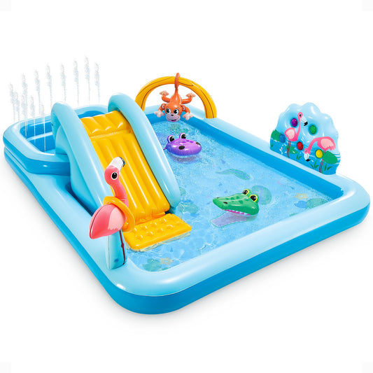 Intex Jungle Adventure Play Center front view offers spacious backyard fun.